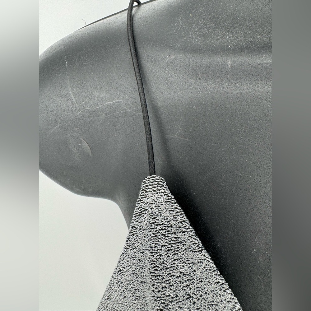 H&M Divided silver gray glitter V-cut thin strap bodycon mini dress size M‎ NWT - Picture 7 of 10